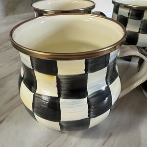 McKenzie Childs Enameled Mugs Set of 4